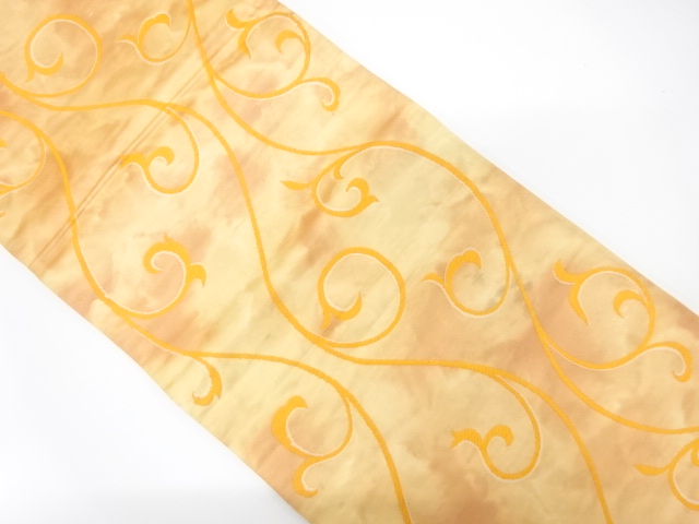 JAPANESE KIMONO / ANTIQUE FUKURO OBI / SILK / WOVEN ARABESQUE